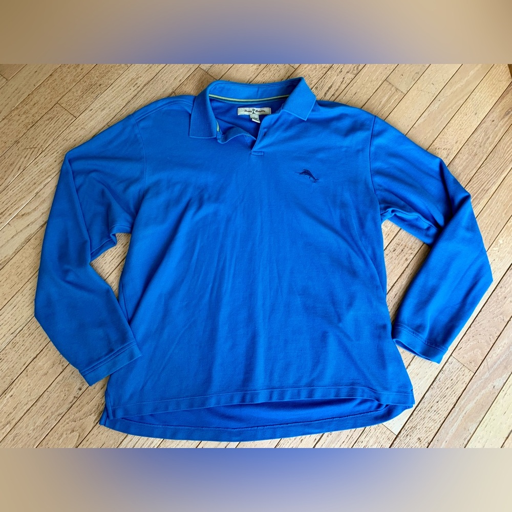 Tommy Bahama Men’s Large polo shorts long sleeve Blue